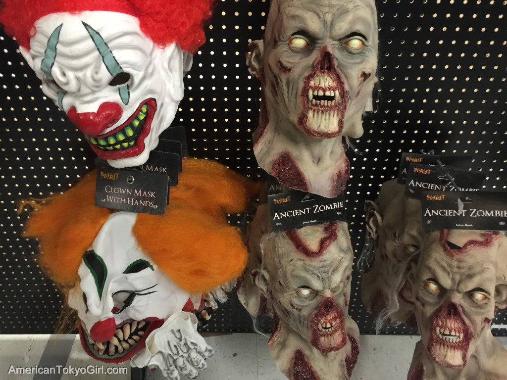 ハロウィングッズ-ピエロとゾンビのハロウィンマスク