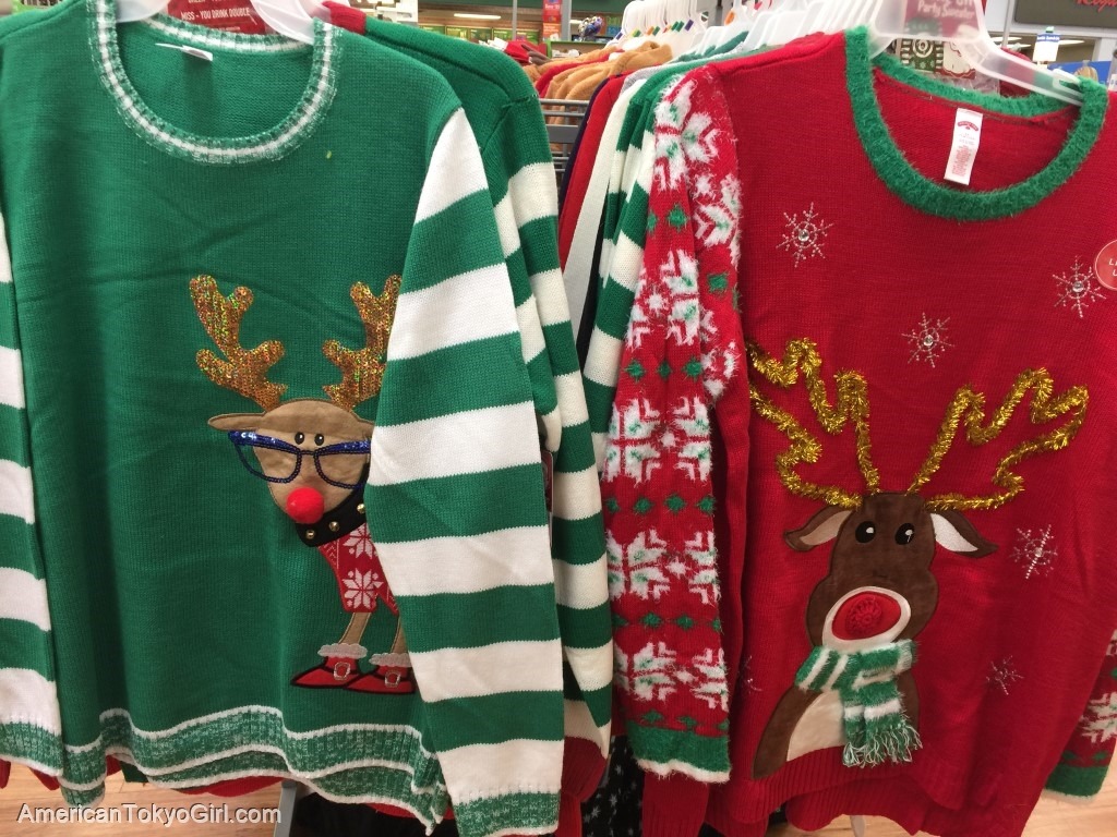 贅沢品 アグリーセーター トナカイ クリスマス ドリンクポケット付き ダサいセーター ニット/セーター