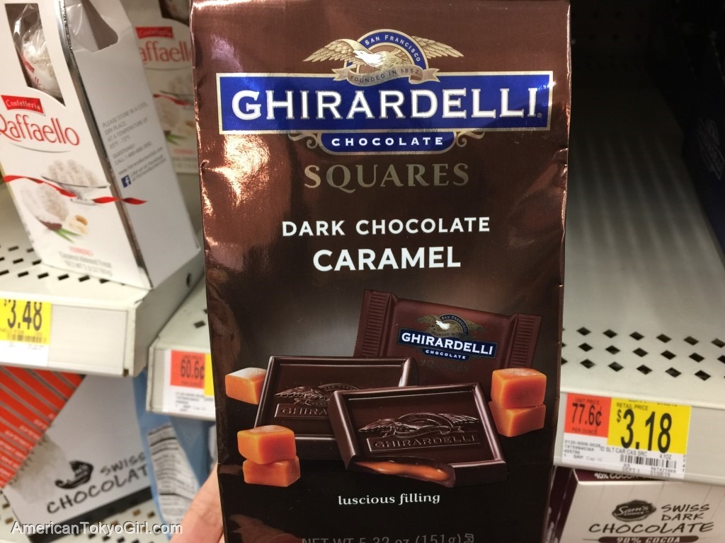 ギラデリチョコ-ghirardelli-アメリカ値段-スクエア型-ダークキャラメルアソートキャラメル