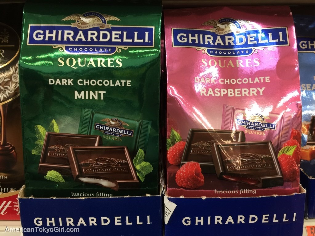 ギラデリチョコ-ghirardelli-アメリカ値段-スクエア型-ミント-ラズベリー