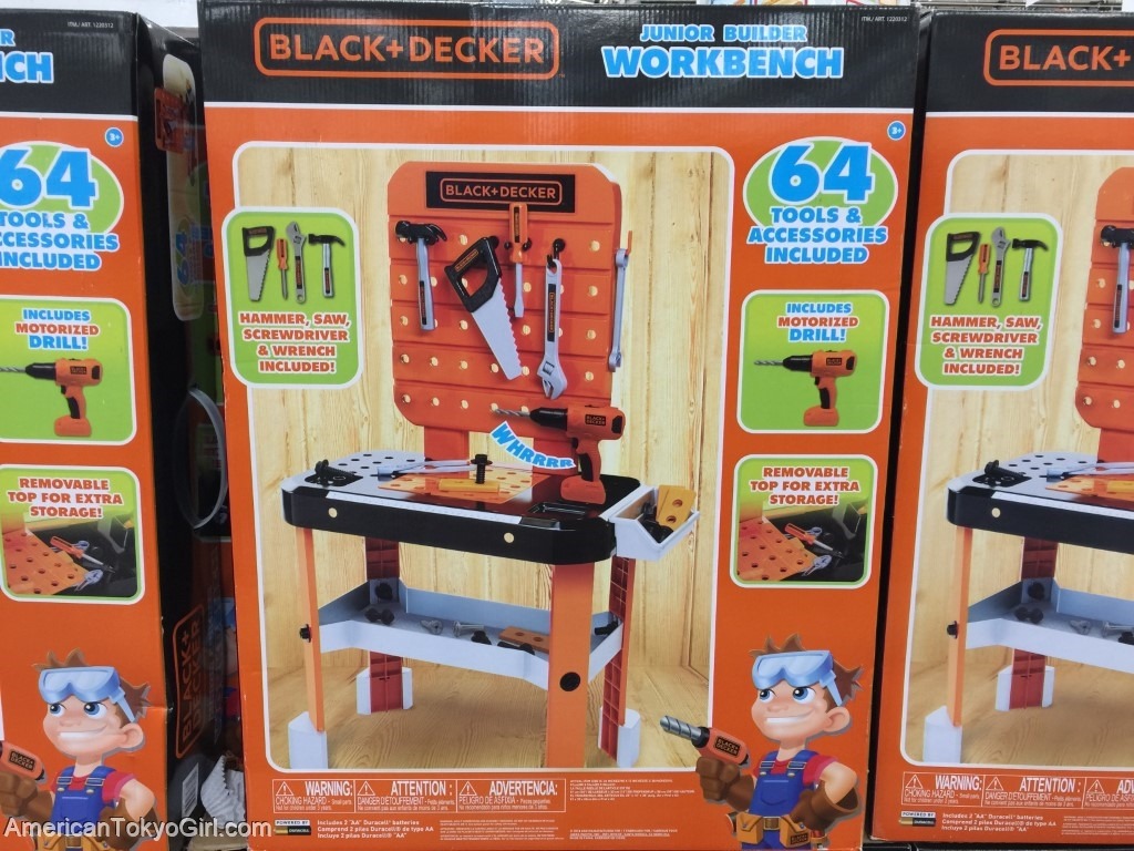 コストコおもちゃ-ワークベンチ-道具-ブラックデッカー-costco-toys-black-decker-workbench
